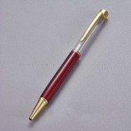 Creative Empty Tube Ballpoint Pens, with Black Ink Pen Refill Inside, for DIY Glitter Epoxy Resin Crystal Ballpoint Pen Herbarium Pen Making, Golden, Brown, 140x10mm(AJEW-L076-A55)