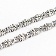 304 Stainless Steel Lumachina Chains, Soldered, Stainless Steel Color, 11x4.5x1mm(CHS-O005-25B)