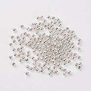 Iron Spacer Beads, Round, Silver Color Plated, 3mm in diameter, 3mm thick, Hole: 1.2mm, about 404pcs/20g(X-E006-S)