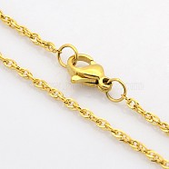 304 Stainless Steel Double Link Chain Necklaces for Men, Golden, 17.7 inch(45cm)(STAS-O050-02G)