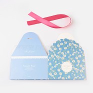 Small Floral Christmas Gift Box, Cake Box, Folding Carton Gift Box, Jewelry Box, Aqua, 14x14x9cm(CON-WH0034-C02)