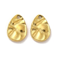 Ion Plating(IP) 304 Stainless Steel Charms, Teardrop Charm, Real 18K Gold Plated, 10.5x7x1.5mm, Hole: 1.2mm(STAS-C104-13G)