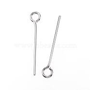 304 Stainless Steel Eye Pin, Stainless Steel Color, 20mm, Hole: 2mm, Pin: 0.7mm(STAS-D448-A-021P)