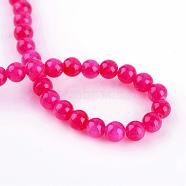Natural Dyed Yellow Jade Gemstone Bead Strands, Round, Cerise, 8mm, Hole: 1mm, about 50pcs/strand, 15.7 inch(G-R271-8mm-Y21)