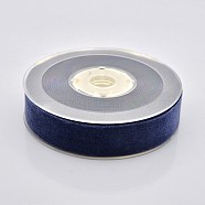 Polyester Velvet Ribbon for Gift Packing and Festival Decoration, Midnight Blue, 7/8 inch(23mm), about 25yards/roll(22.86m/roll)(SRIB-M001-23mm-370)
