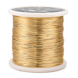 Round Copper Jewelry Wire, Long-Lasting Plated, Lead Free & Nickel Free & Cadmium Free, Real 14K Gold Plated, 22 Gauge, 0.6mm, about 344.49 Feet(105m)/Roll(CWIR-N002-04)