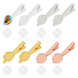 DICOSMETIC DIY Blank Dome Tie Clip Making Kit, Including Brass Tie Clip Cabochon Settings, Glass Cabochons, Mixed Color, 53.5x20x17.5mm(DIY-DC0002-24)