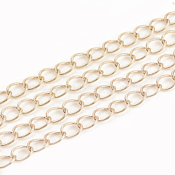 3.28 Feet Soldered Brass Curb Chains, Real 18K Gold Plated, 5x3.5x0.5mm(X-CHC-S003-06G)