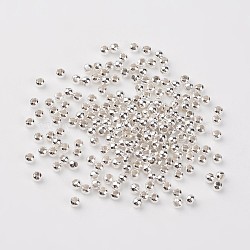 Iron Spacer Beads, Round, Silver Color Plated, 3mm in diameter, 3mm thick, Hole: 1.2mm, about 808pcs/40g(X-E006-S)