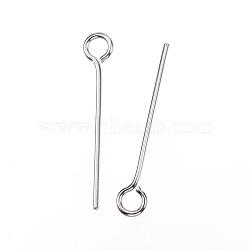 304 Stainless Steel Eye Pin, Stainless Steel Color, 20mm, Hole: 2mm, Pin: 0.7mm(STAS-D448-A-021P)