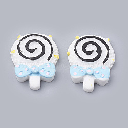 Resin Cabochons, Lollipop, White, 26x19x6mm(CRES-N016-02F)