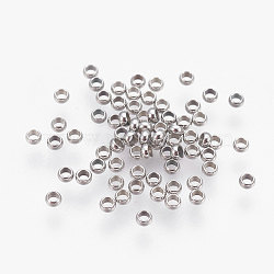 316 Surgical Stainless Steel Crimp Beads, Rondelle, Stainless Steel Color, 1.9mm, Hole: 1mm(A-STAS-P221-25P)