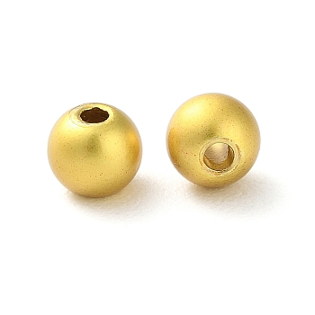 Rack Plating Brass Spacer Beads, Long-Lasting Plated, Lead Free & Cadmium Free, Round, Matte Gold Color, 5x4mm, Hole: 1.5mm