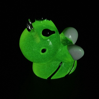 Luminous Transparent Resin Pendants, Glow in the Dark Insect Charms with Platinum Plated Iron Loops, Bees, 17x14.5x9.5mm, Hole: 2mm