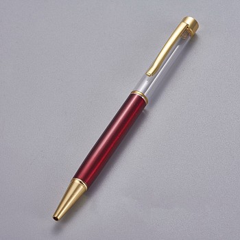 Creative Empty Tube Ballpoint Pens, with Black Ink Pen Refill Inside, for DIY Glitter Epoxy Resin Crystal Ballpoint Pen Herbarium Pen Making, Golden, Brown, 140x10mm