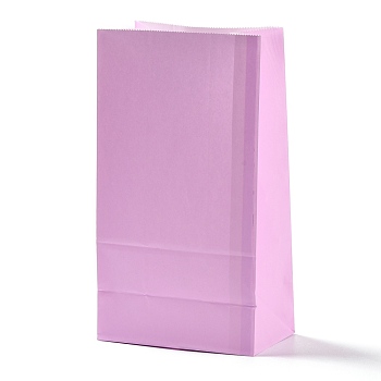 Rectangle Kraft Paper Bags, None Handles, Gift Bags, Plum, 13x8x24cm