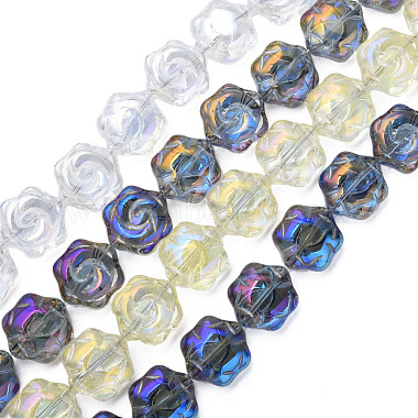 Chapelets de perles en verre transparent électrolytique(EGLA-N008-018)-2