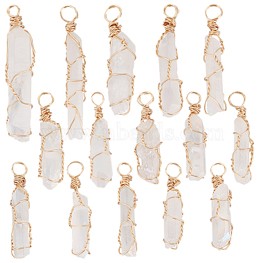 Light Gold Nuggets Quartz Crystal Pendants