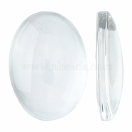 Transparent Oval Glass Cabochons, Clear, 18x13x4~5mm(GGLA-R022-18x13)