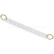 ABS Plastic Bag Handles, with  Zinc Alloy Spring Gate Rings, for Bag Straps Replacement Accessories, Golden, 235x20x12mm, Clasp: 27x3.5mm, 19.5mm Inner Diameter, 1pc/box(FIND-CA0001-38B)