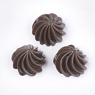 Resin Decoden Cabochons, Imitation Food, Chocolate Cream, Coconut Brown, 20x13mm(CRES-T011-59A)
