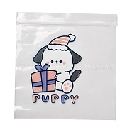 Rectangle Transparent Plastic Zip Lock Bags, Animal Shape Packaging Bags, Top Self Seal Pouches, Dog, 15.6x14.9cm, Unilateral Thickness: 0.085cm(OPP-K001-09B)