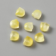 Handmade Lampwork Beads, Tulip, Lemon Chiffon, 9x9x5.5mm, Hole: 1mm(LAMP-CJC0008-08A-01)