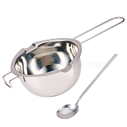 Bakeware Kits, with 201 Stainless Steel Double Boiler Pot, for Melting Chocolate Candy Butter Cheese and Stainless Steel Spoons, Long Handle Soup Spoons, for Home, Kitchen or Restaurant, Stainless Steel Color, 280x157x68mm(TOOL-PH0017-11P)