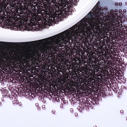 MIYUKI Delica Beads Small, Cylinder, Japanese Seed Beads, 15/0, (DBS1104) Transparent Mauve, 1.1x1.3mm, Hole: 0.7mm, about 35000pcs/bottle, 10g/bottle(SEED-JP0008-DBS1104)