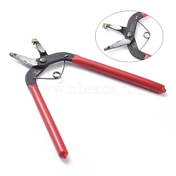 Carbon Steel Jewelry Pliers, for using with Clamping Rhinestone Beads, Red, Gunmetal, Fit for 6mm Rhinestone, 155x110x10mm(PT-R018-6mm)