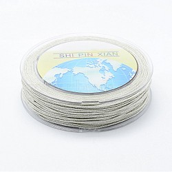 Polyester Thread, Metallic String Thread For Jewelry Making, Silver, 1mm, about 32.8 yards(30m)/roll(NWIR-I011-D02)