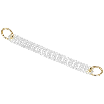 ABS Plastic Bag Handles, with  Zinc Alloy Spring Gate Rings, for Bag Straps Replacement Accessories, Golden, 235x20x12mm, Clasp: 27x3.5mm, 19.5mm Inner Diameter, 1pc/box