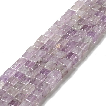 Natural Amethyst Beads Strands, Cube, 6x6x6mm, Hole: 1mm, about 63pcs/strand, 15.35~15.55''(39~39.5cm)