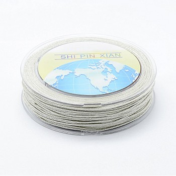 Polyester Thread, Metallic String Thread For Jewelry Making, Silver, 1mm, about 32.8 yards(30m)/roll