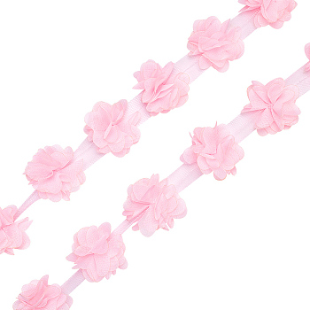 WADORN 1 Bundle Polyester Lace Trim, Flower Ball Trim, Clothing Accessories, Pearl Pink, 2 inch(50mm), about 10 yards/bundle
