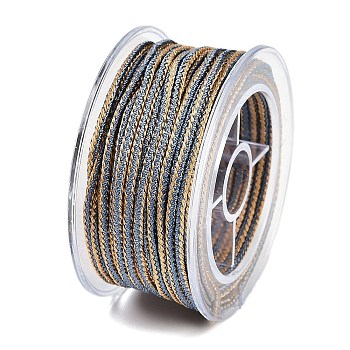 10 Yards Round Braided Nylon Threads, for Chinese Knot Making, Light Steel Blue, 1.5mm, about 2.19 Yards(2m)~3.28 Yards(3m)/Roll