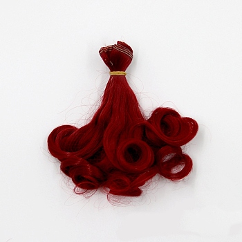High Temperature Fiber Long Pear Perm Hairstyle Doll Wig Hair, for DIY Girl BJD Makings Accessories, Dark Red, 5.91~39.37 inch(15~100cm)