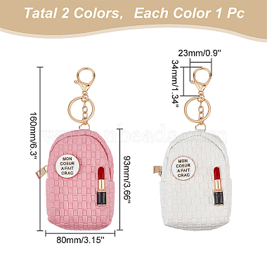 WADORN 2Pcs 2 Colors PU Leather Mini Coin Bag for Women(KEYC-WR0001-45B)-2