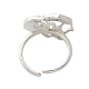 Flower Brass Shell Cuff Ring Settings(KK-K297-01P)-3