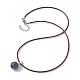 Natural & Synthetic Mixed Gemstone Round Pendant Necklaces(NJEW-JN04478)-5