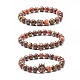 Natural Leopard Skin Jasper Round Beads Yoga Stretch Bracelet for Men Women(BJEW-JB06928)-1