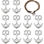 10Pcs Zinc Alloy Hook Clasps, Double-Hole Anchor, Stainless Steel Color, 32.5x21.5x7mm, Hole: 4.5x6.5mm(STAS-FH0005-57)