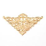 Iron Links, Etched Metal Embellishments, Triangle, Light Gold, 48.5x76.5x1mm, Hole: 1mm(IFIN-Q118-20KC)