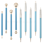 9Pcs 2 Styles Plastic Double Heads Modeling Clay Sculpting Tools Set, for Children DIY Pottery Clay Craft Supplies, Mixed Color, 119~154x7~7.5mm(TOOL-SP0001-09)