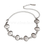 Non-Tarnish 304 Stainless Steel Bracelet Making, with Oval Tray, Stainless Steel Color, 8.07 inch(20.5cm), Tray Size: 10x8mm(SA-CBAFBB7-01P-A)