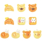 20Pcs 2 Colors Resin Cabochons, Imitation Bread, Mixed Shapes, Mixed Color, 18mm(RESI-YW0005-37)