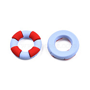 Opaque Resin Cabochons, Nautical Theme, Lifebuoy, Dark Red, 26x6mm(X-CRES-N021-137)
