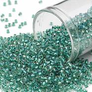 TOHO Round Seed Beads, Japanese Seed Beads, (264) Inside Color AB Crystal/Light Sea Green Lined, 11/0, 2.2mm, Hole: 0.8mm, about 5555pcs/50g(SEED-XTR11-0264)