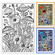 Custom Summer Theme PVC Plastic Clear Stamps, for DIY Scrapbooking, Photo Album Decorative, Cards Making, Mushroom, 160x110mm(DIY-WH0631-0130)