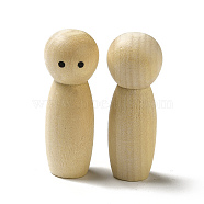 Unfinished Wooden Peg Dolls Display Decorations, for Painting Craft Art Projects, Beige, 16x45mm(WOOD-E015-01H)